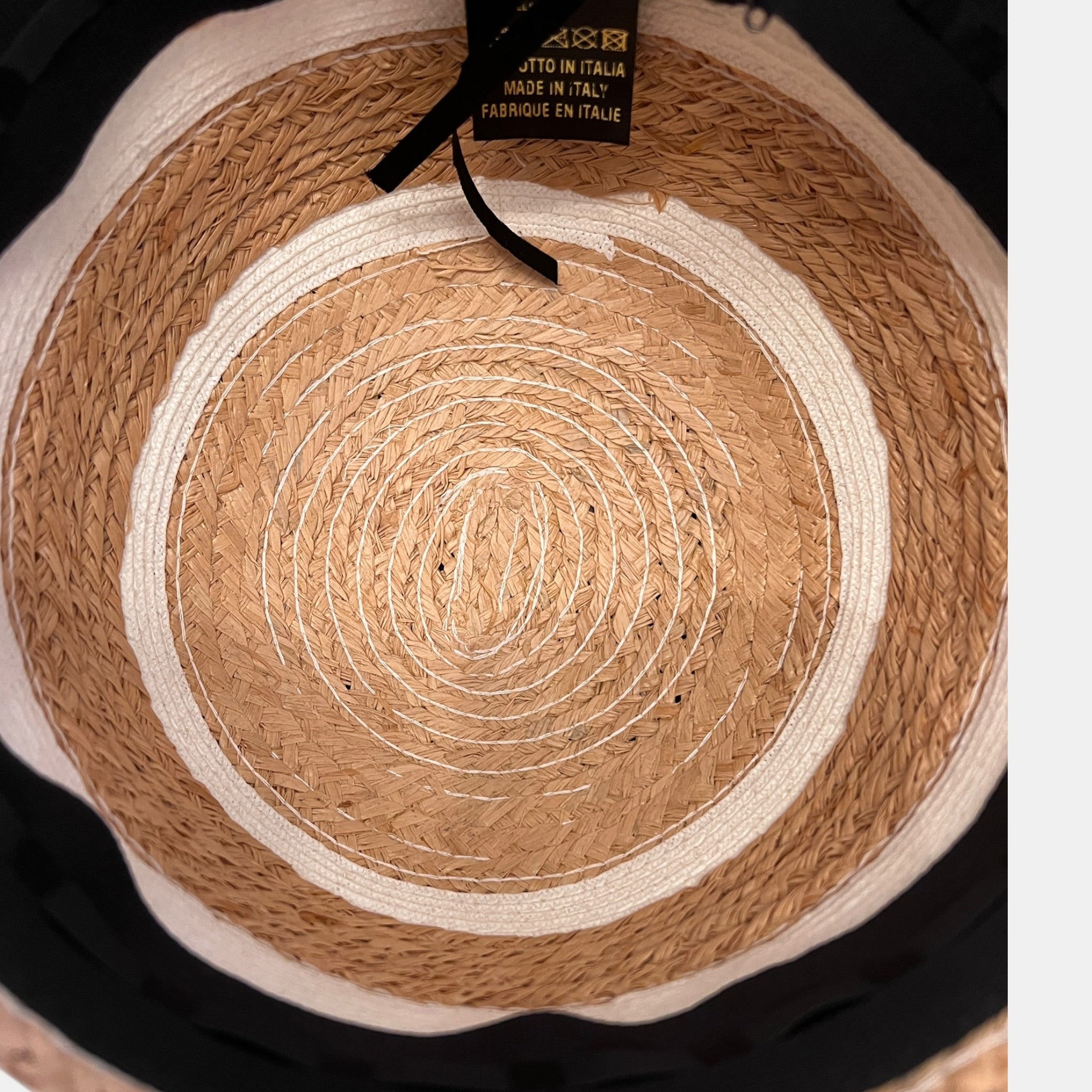Cappello Cloche Da Donna in Paglia Intrecciata Pieghevole Bicolor - Cappelleria Bacca
