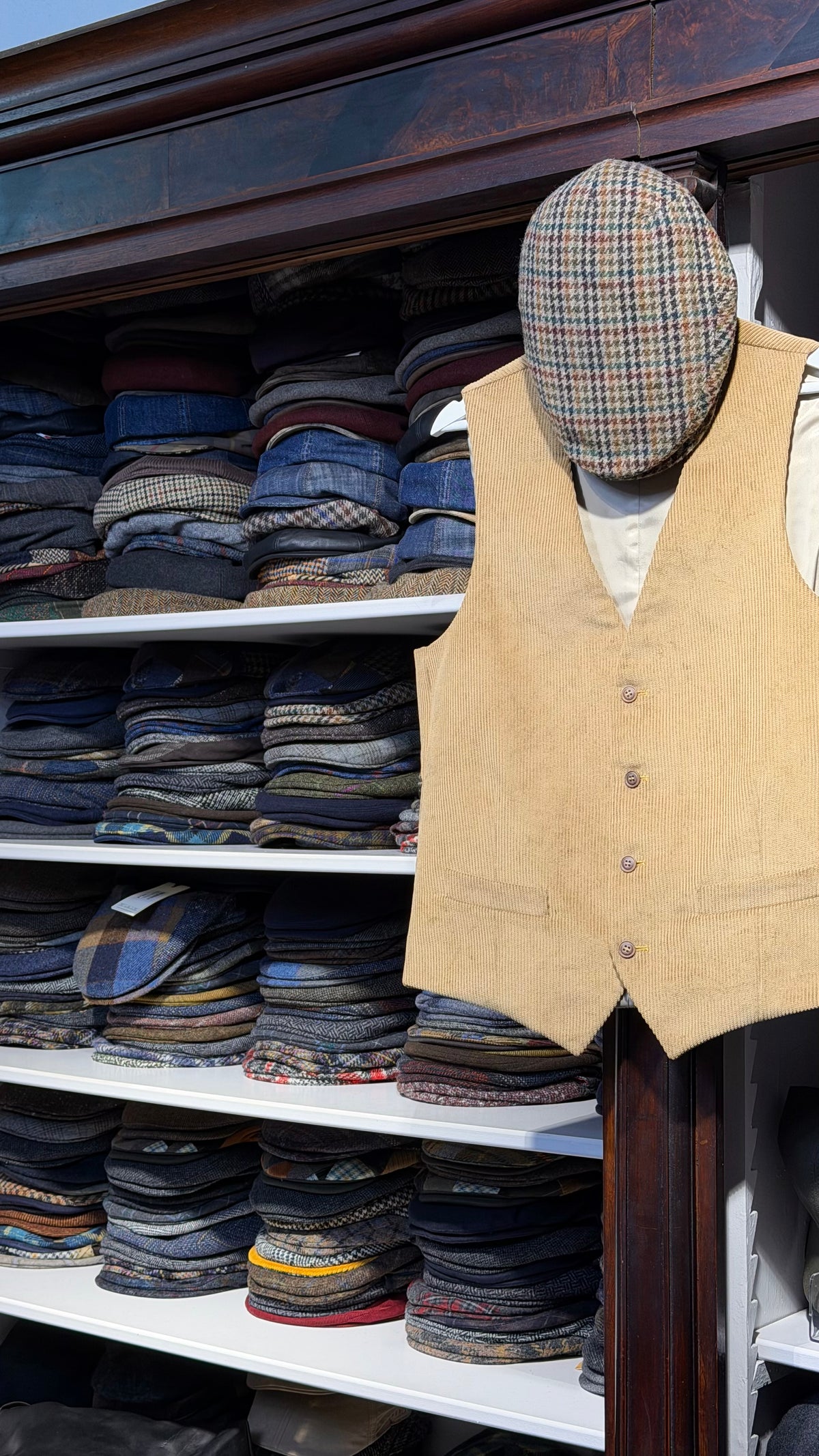 Gilet Uomo In Velluto Di Cotone Beige - Made in Italy