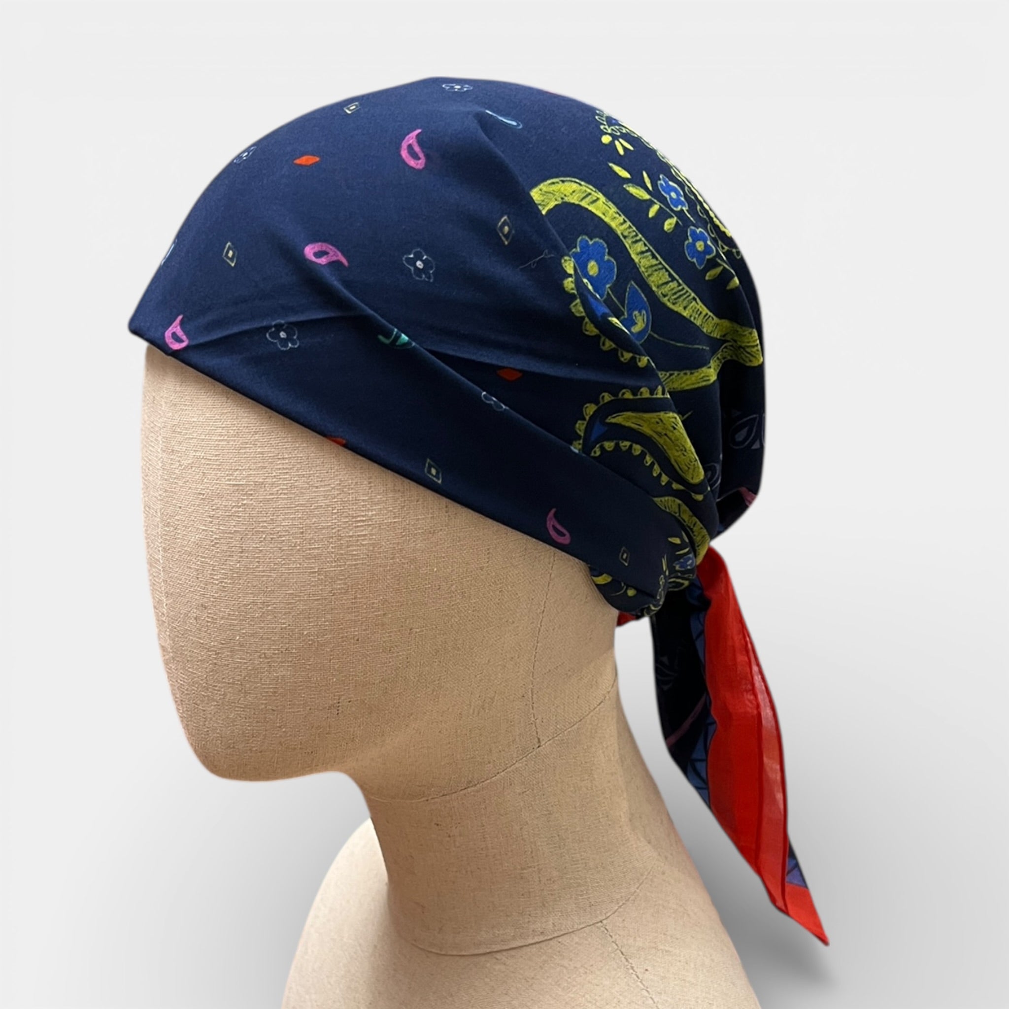 Foulard 70x70 In Puro Cotone Motivo Paisley - Cappelleria Bacca