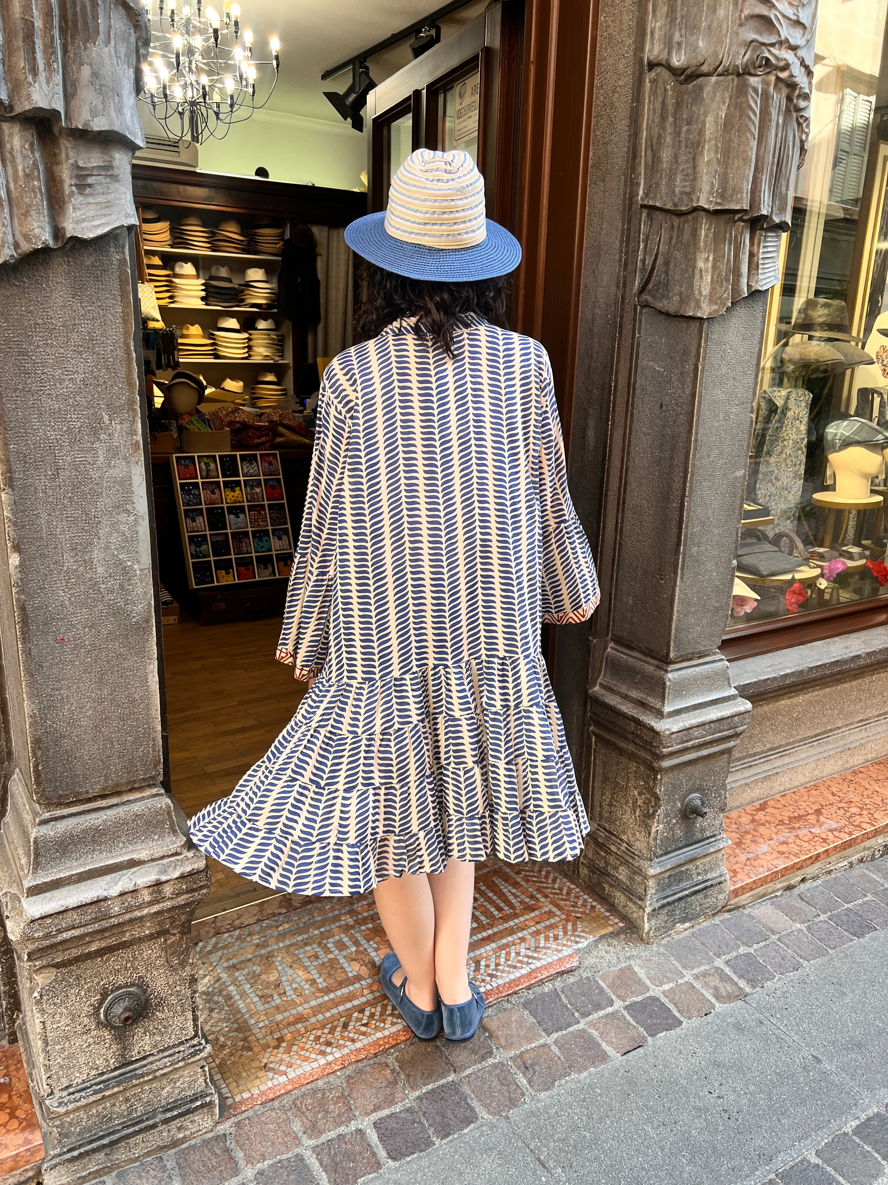 Abito Boho Corto In Cotone Balze