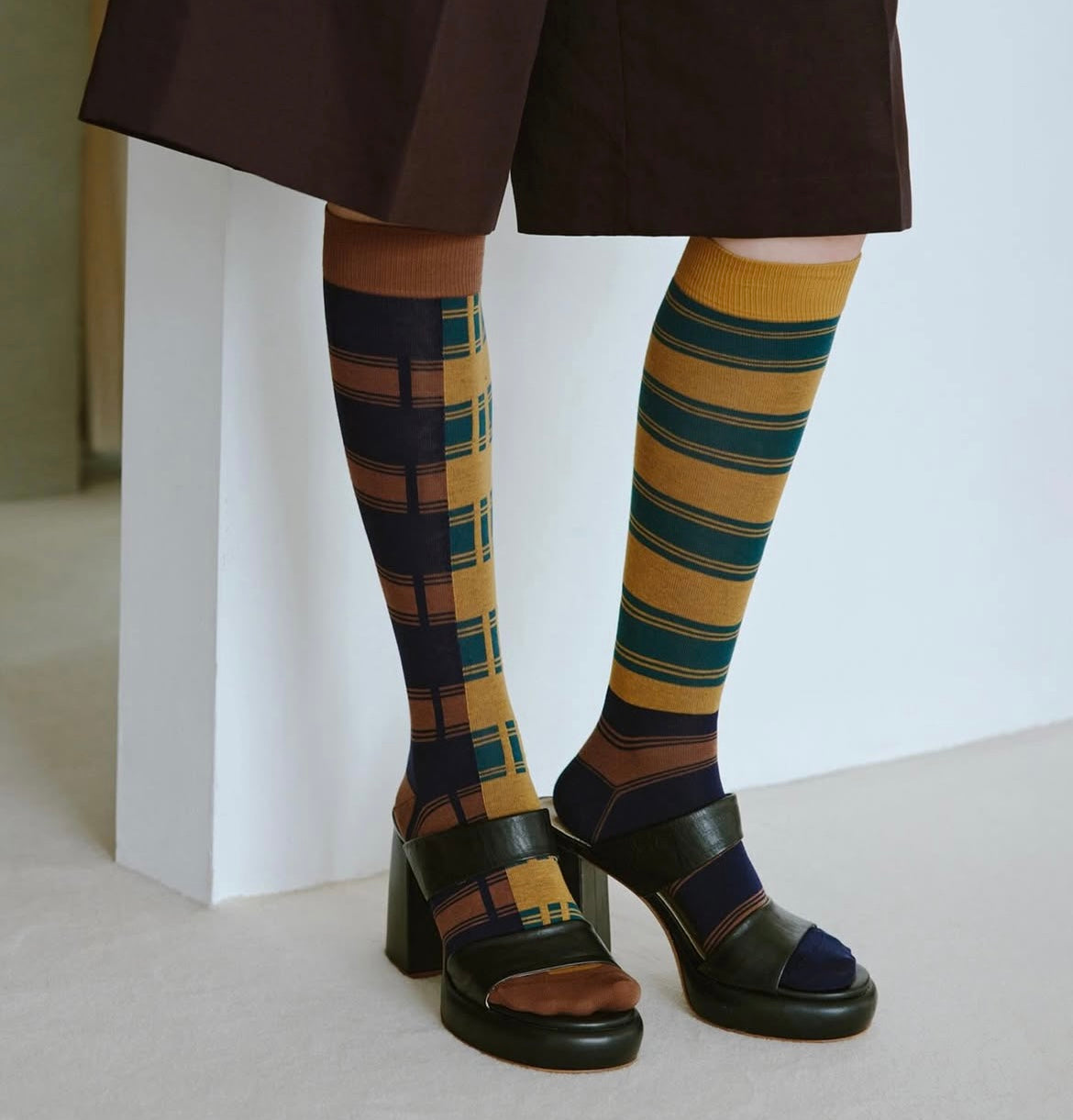 Calzini Spaiati Lunghi In Cotone Patch Patch - Cappelleria Bacca