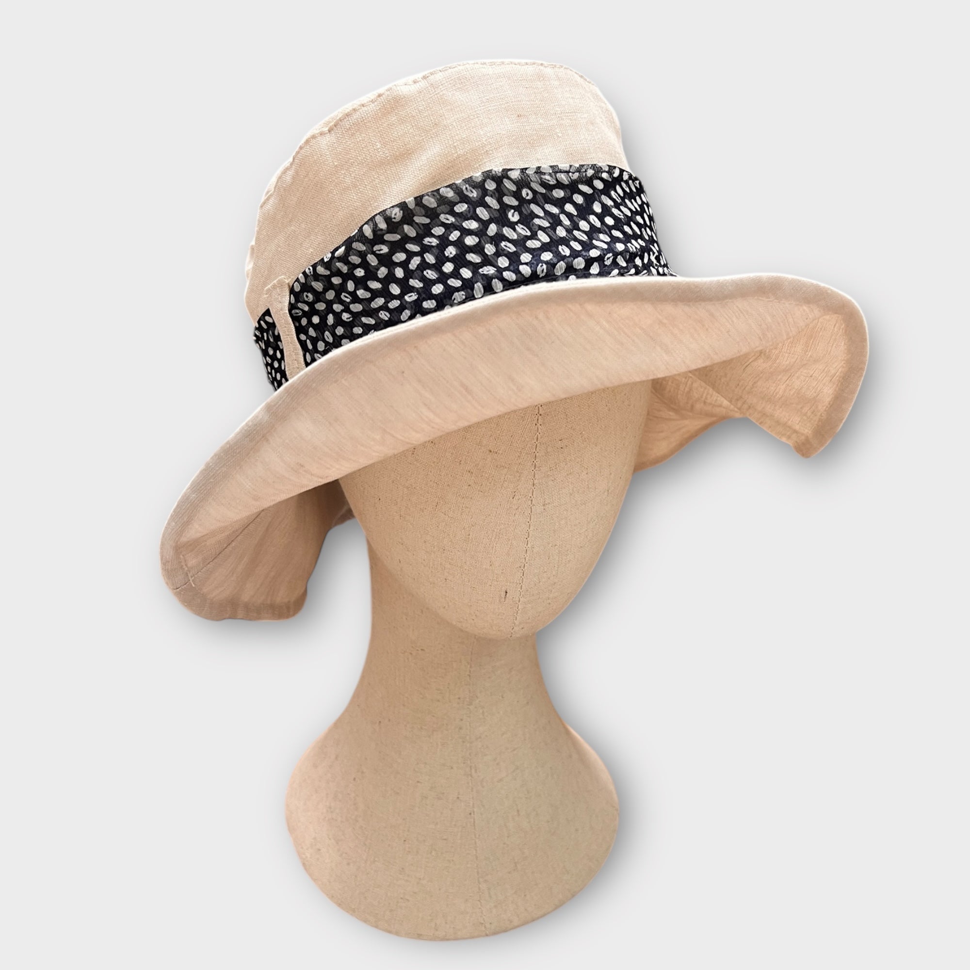 Cappello Donna Estivo in Lino Con Fascia Ala Media - Cappelleria Bacca
