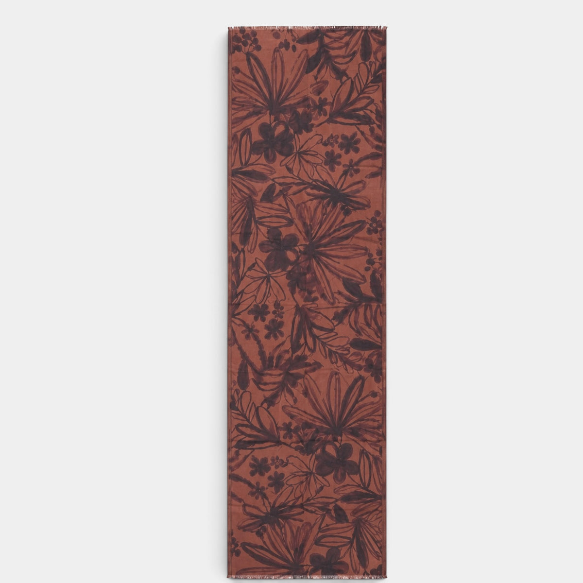 Sciarpa Morbida Invernale In Tessuto Di Pura Lana Motivo Fiori 55x190 cm - Cappelleria Bacca