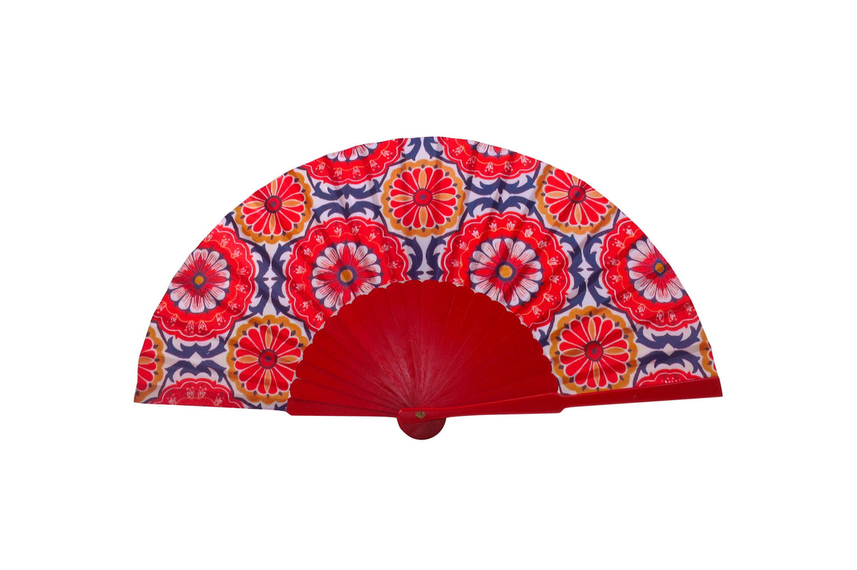 Ventaglio In Seta Fantasia e legno Con Fodero Diam. 42 cm - Cappelleria Bacca