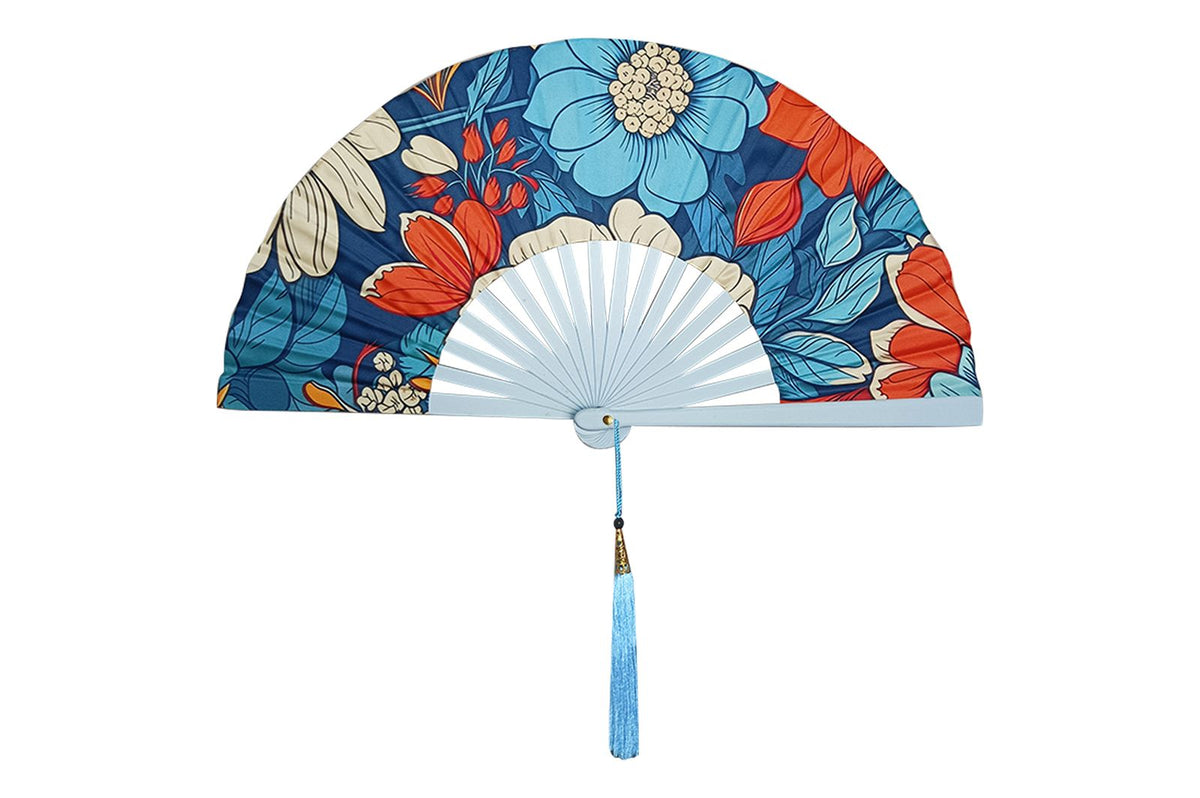 Ventaglio In Seta Fantasia e legno Con Fodero Diam. 42 cm - Cappelleria Bacca