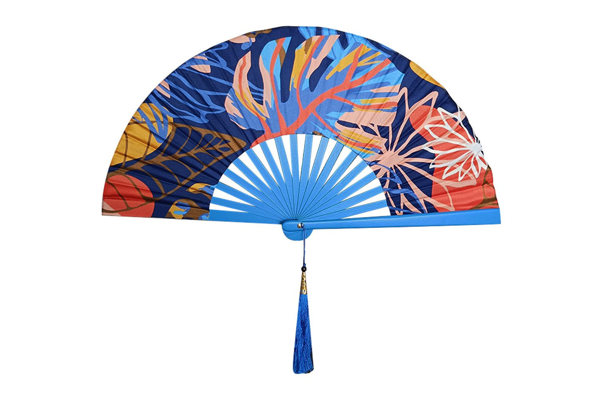 Ventaglio In Seta Fantasia e legno Con Fodero Diam. 42 cm - Cappelleria Bacca