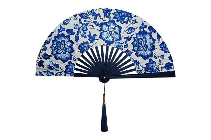 Ventaglio In Seta Fantasia e legno Con Fodero Diam. 42 cm - Cappelleria Bacca