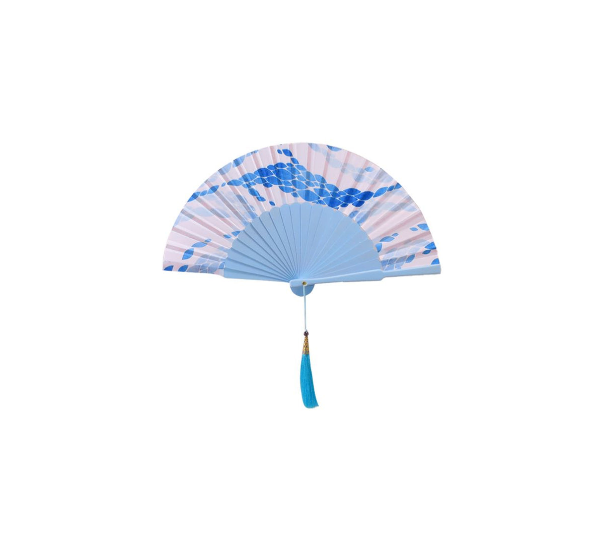 Ventaglio Da Borsetta Con Custodia In Seta E Legno Fantasia Diam. 34 cm - Cappelleria Bacca