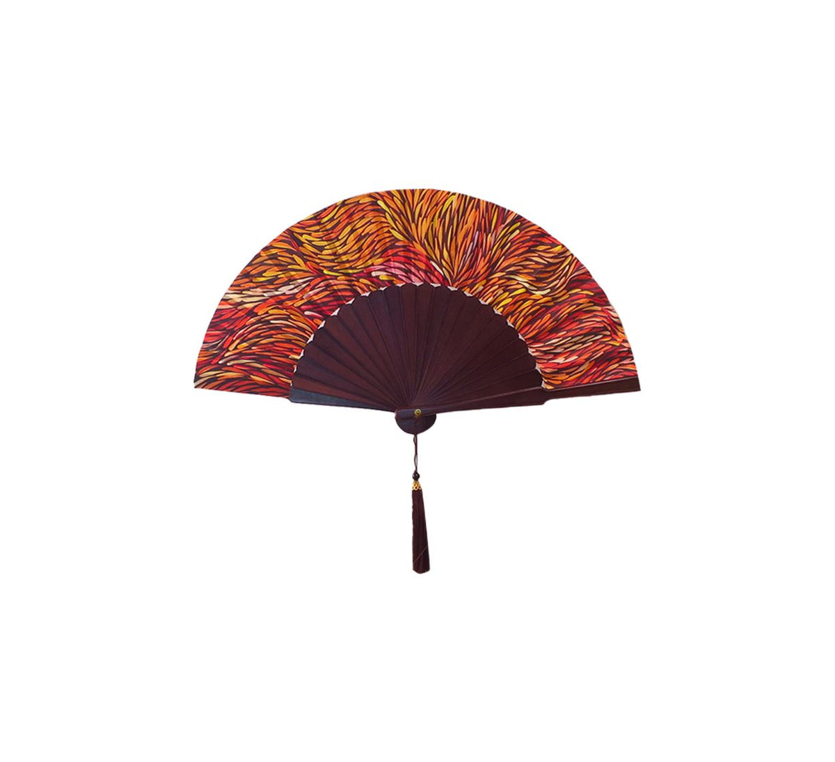 Ventaglio Da Borsetta Con Custodia In Seta E Legno Fantasia Diam. 34 cm - Cappelleria Bacca