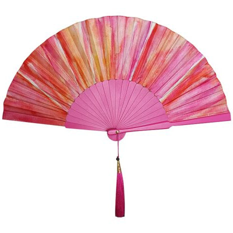 Ventaglio In Seta Fantasia e legno Con Fodero Diam. 42 cm - Cappelleria Bacca