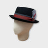 Cappello In feltro Diamante Nero nastro Rosso