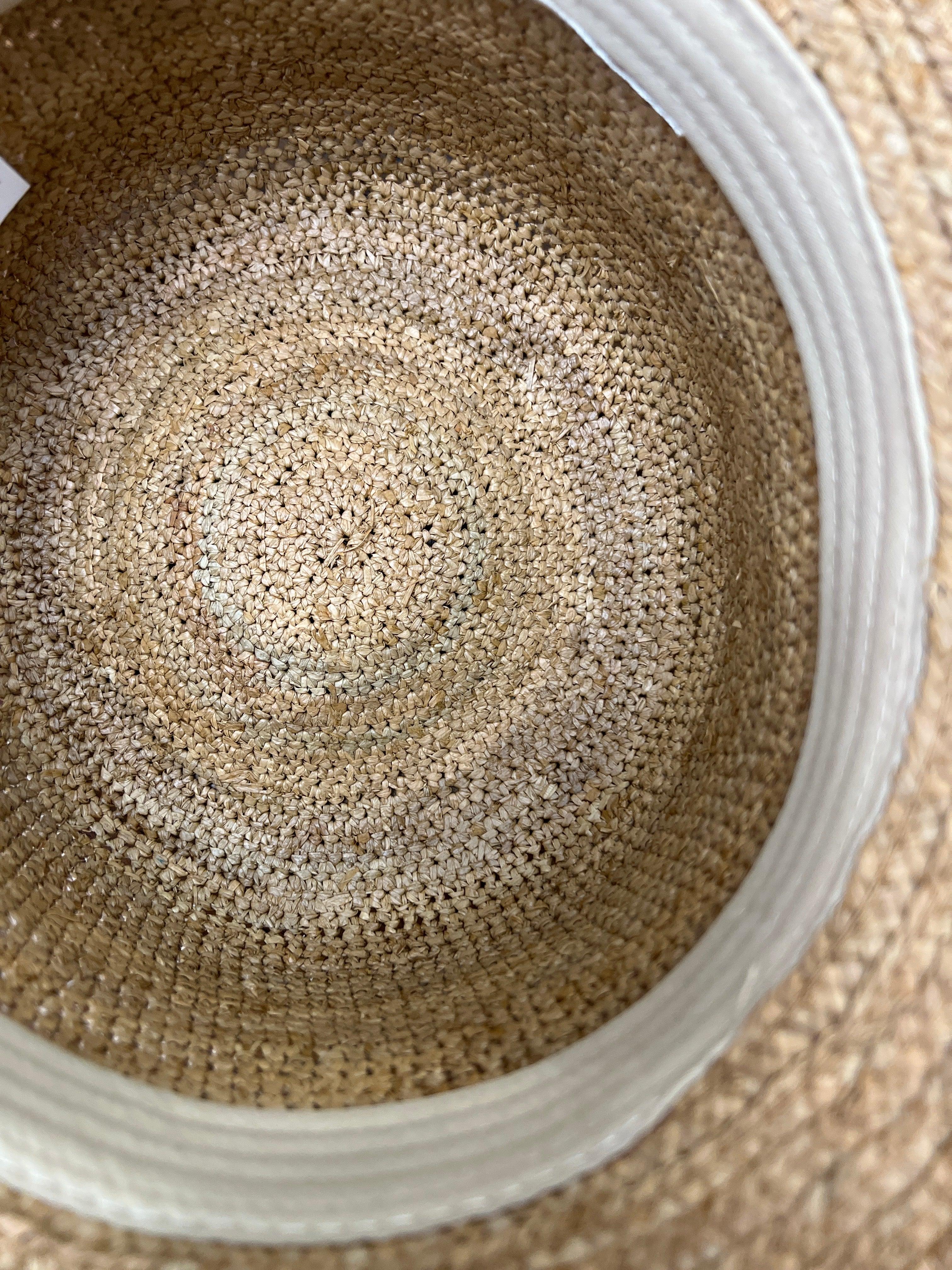 Cappello Donna In Paglia Crochet Pieghevole