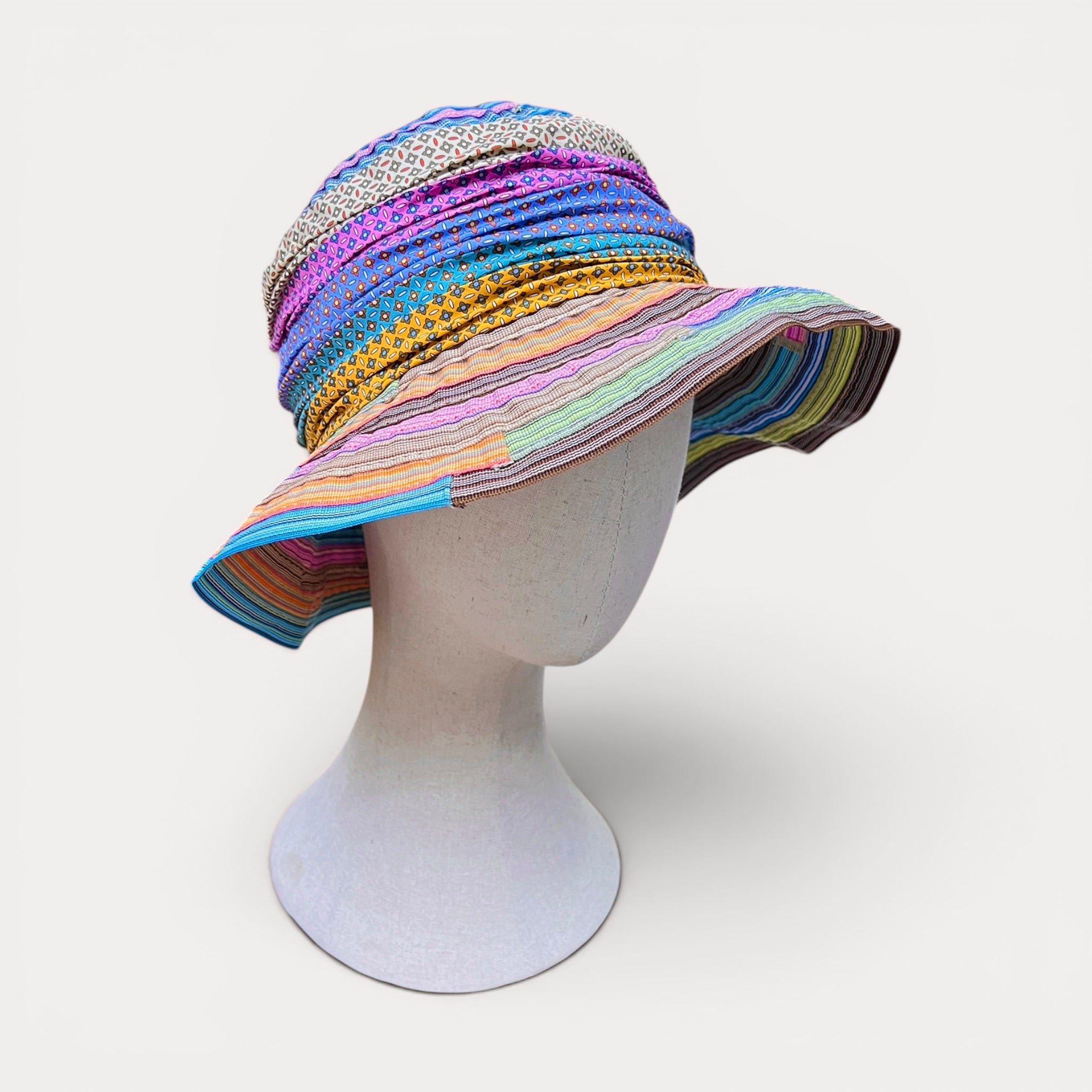 Cappello Donna Estivo In Cotone Patchwork Grevi