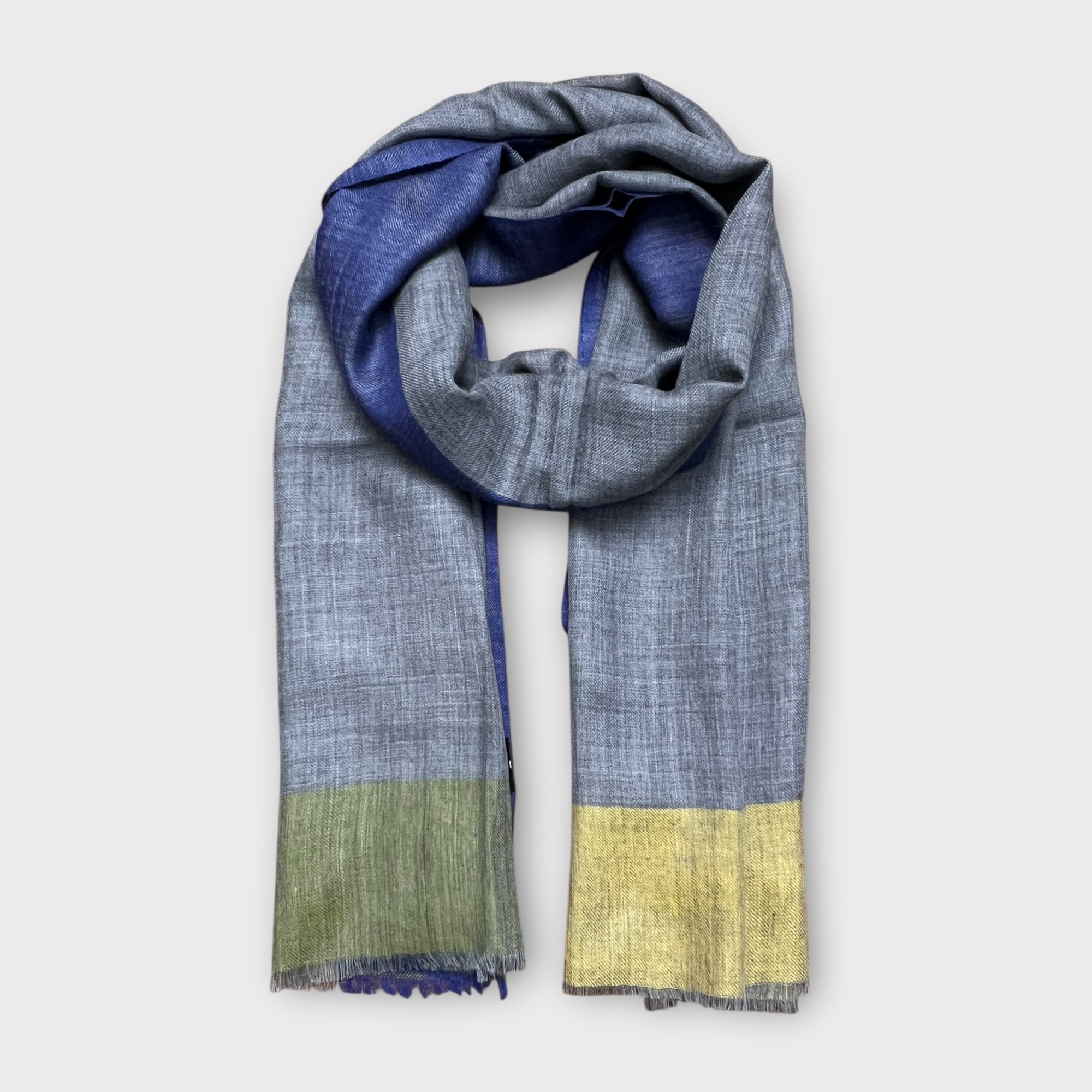 Sciarpa Unisex In Tessuto Di Pura Lana 70 cm x 200 cm Color Block