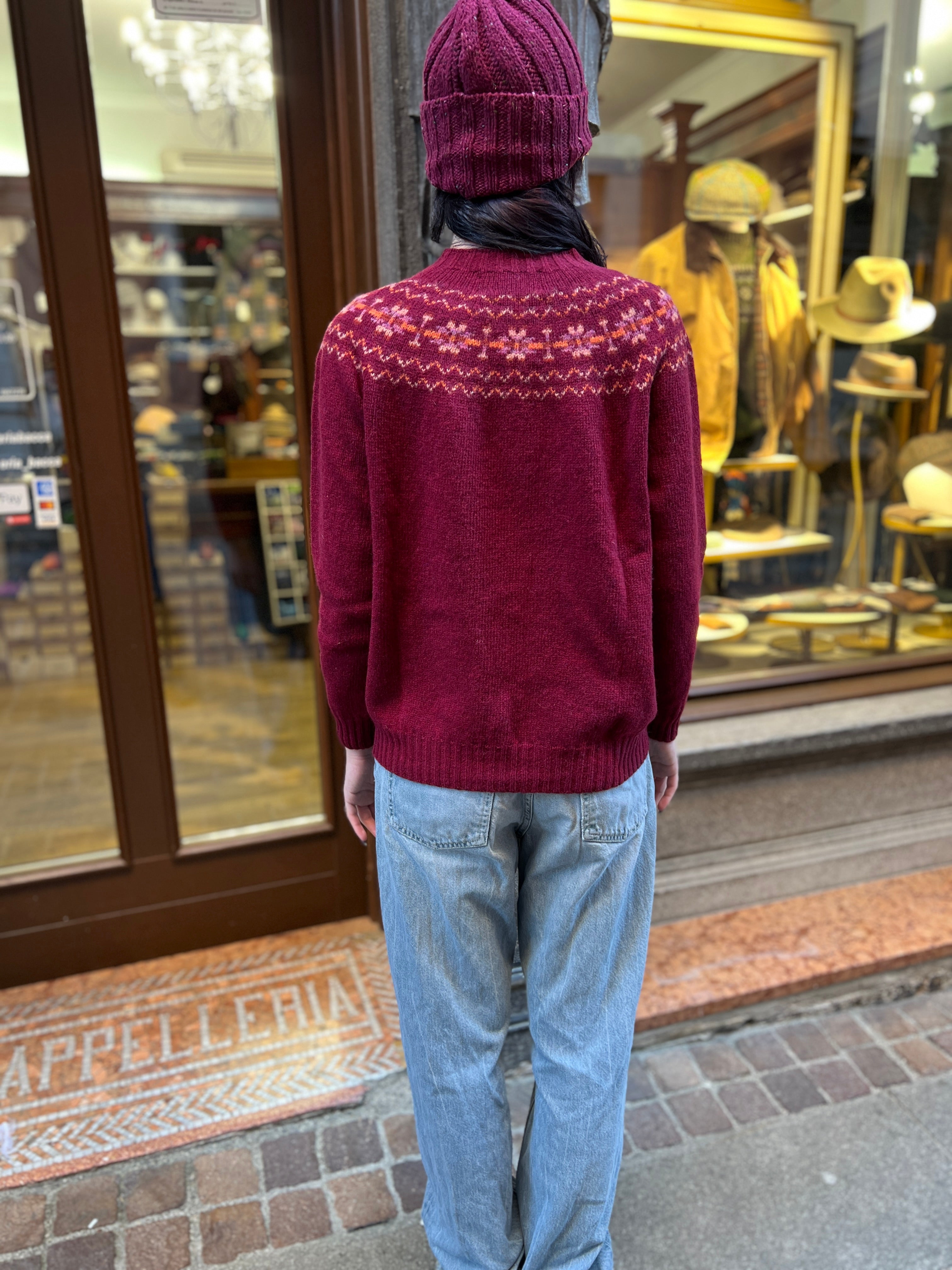 Maglione Donna In Maglia Di Lana Scozzese Fairisle Jumper - Cappelleria Bacca