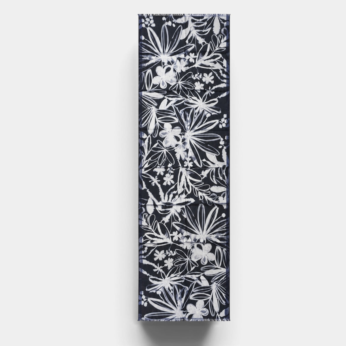Sciarpa Morbida Invernale In Tessuto Di Pura Lana Motivo Fiori 55x190 cm - Cappelleria Bacca
