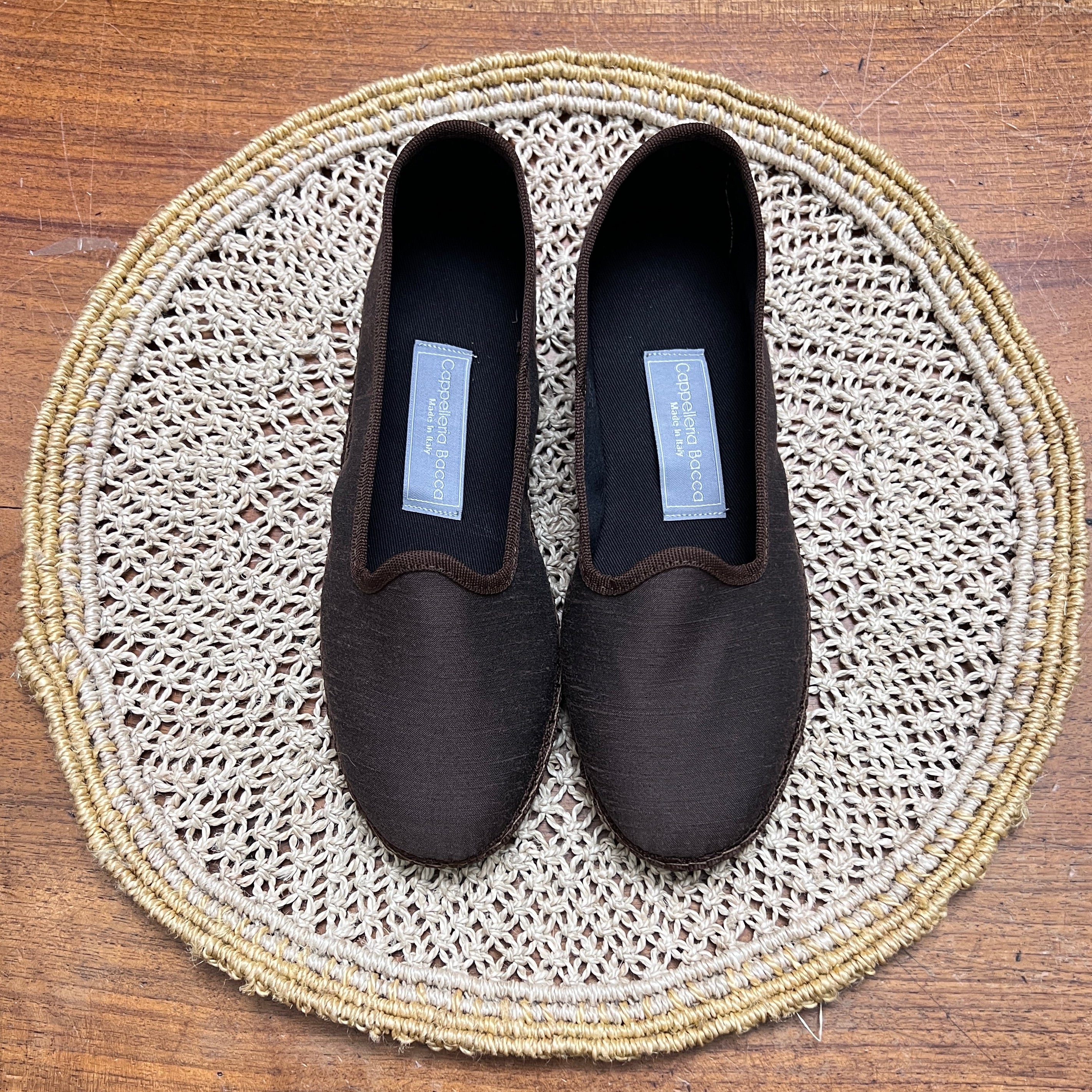 Friulane Originali In Seta Shantung Marrone – Eleganti E Leggere, 100% Made In Italy - Cappelleria Bacca