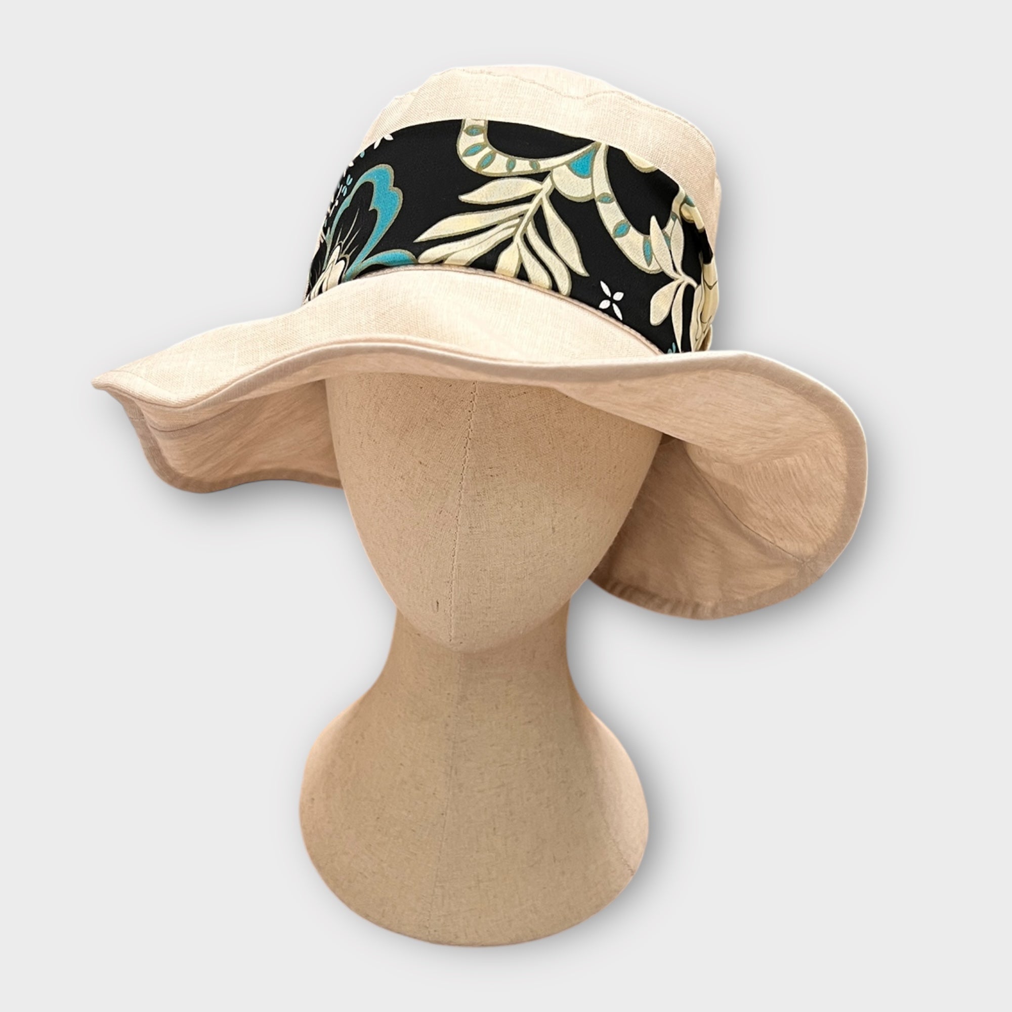 Cappello Donna Estivo in Lino Con Fascia Ala Media - Cappelleria Bacca