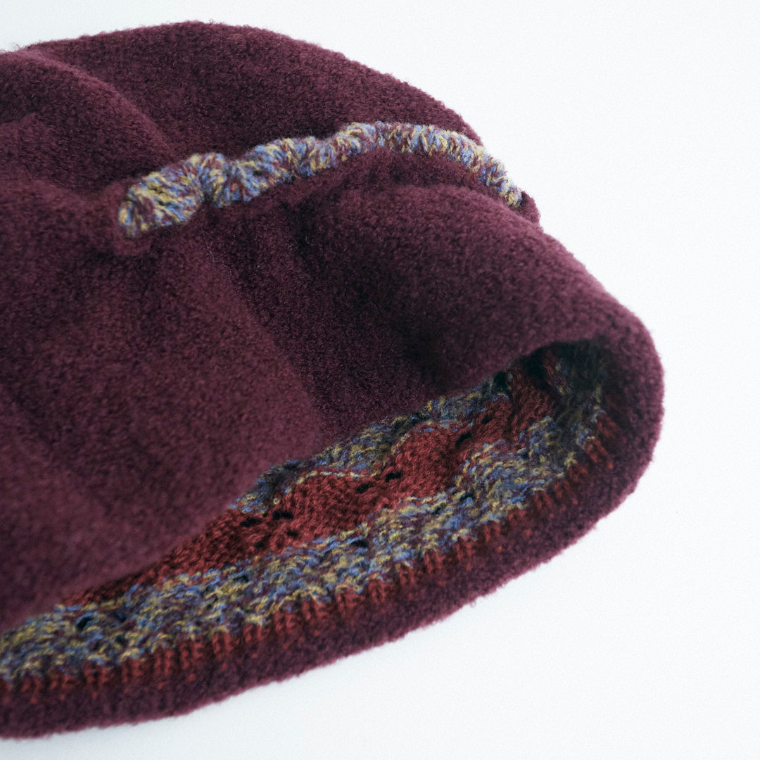 Berretto Beanie Double Face In Maglia Di Lana Con Dettaglio - Cappelleria Bacca