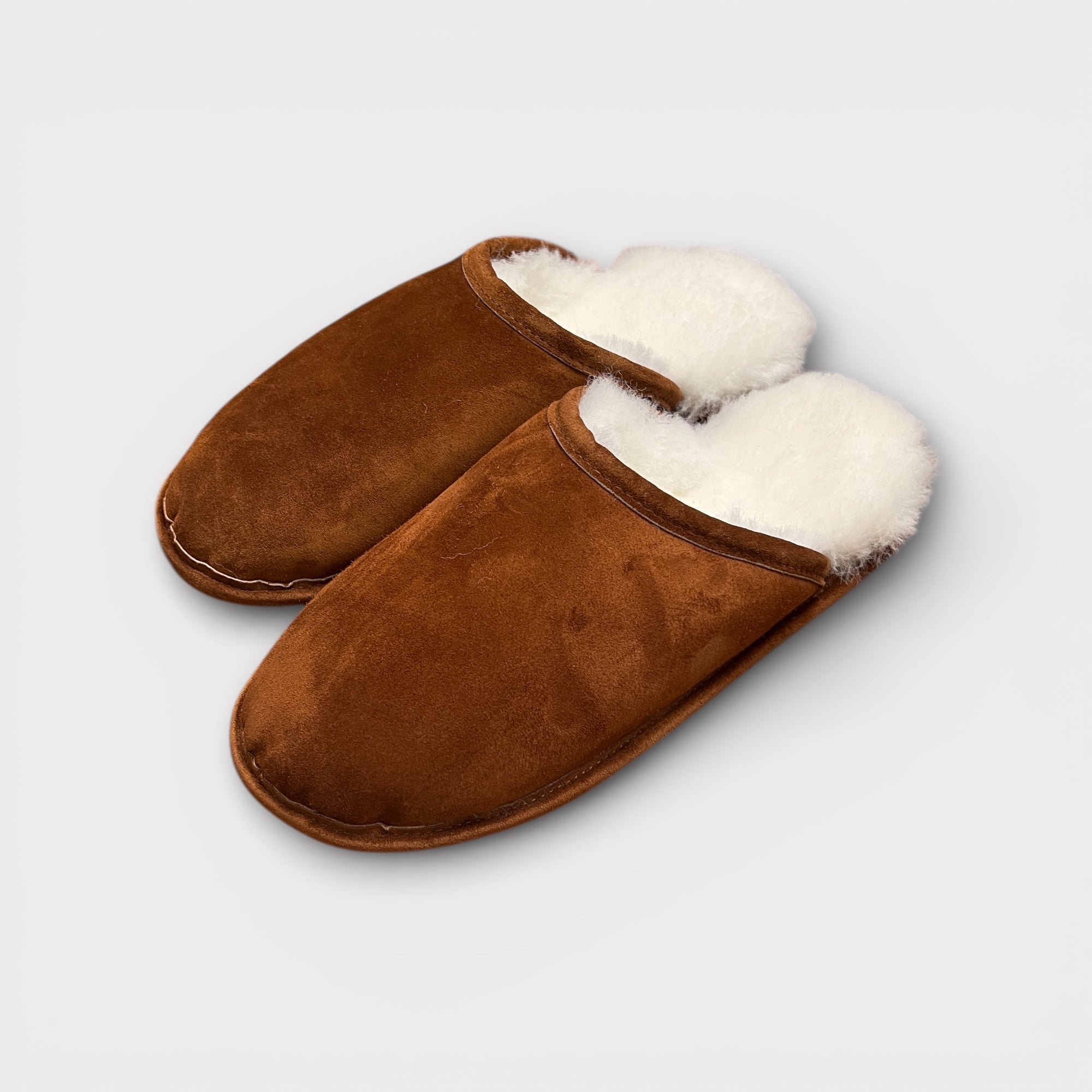 Slippers Sabot Unisex Aperte Scamosciate Con Interno In Pura Lana