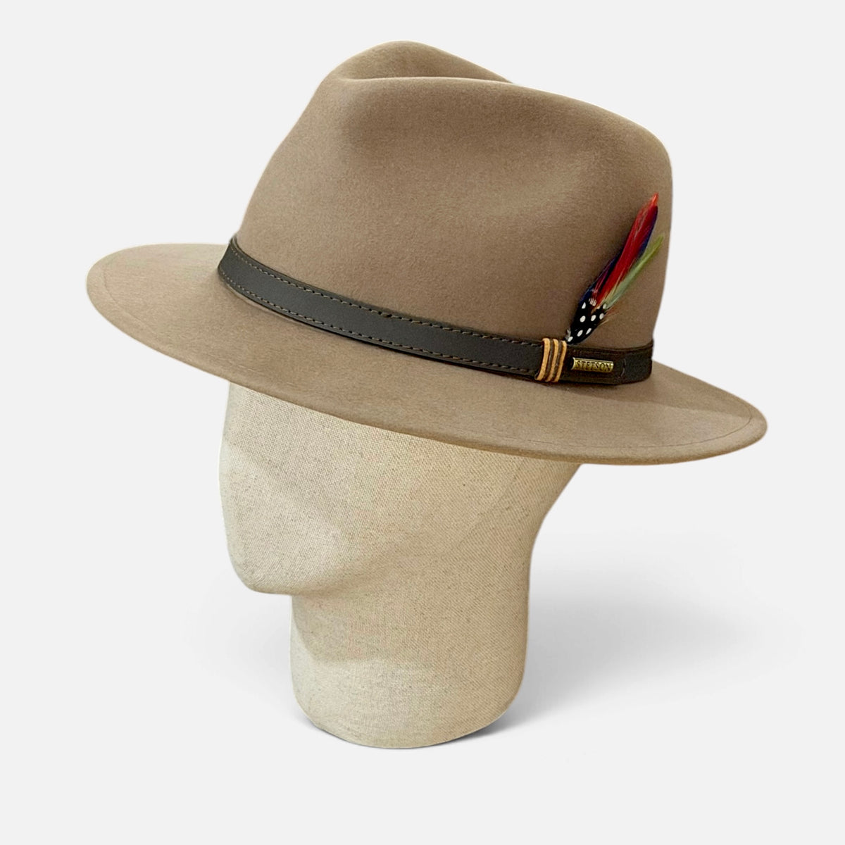 Cappello Traveller In Feltro di Lana "Softfelt" Country Nastro In Pelle Stetson Impermeabile e Pieghevole- Marrone Chiaro