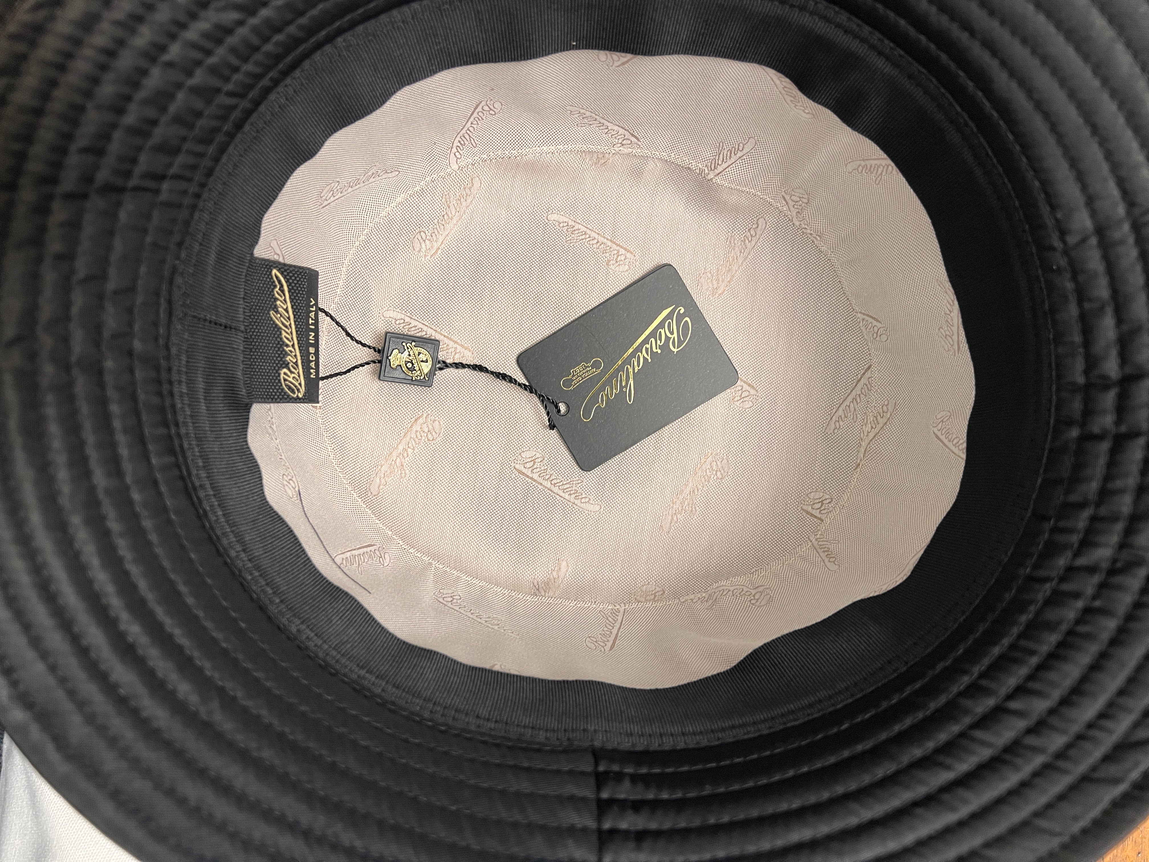 Cappello Borsalino Bucket Impermeabile Nero - Cappelleria Bacca