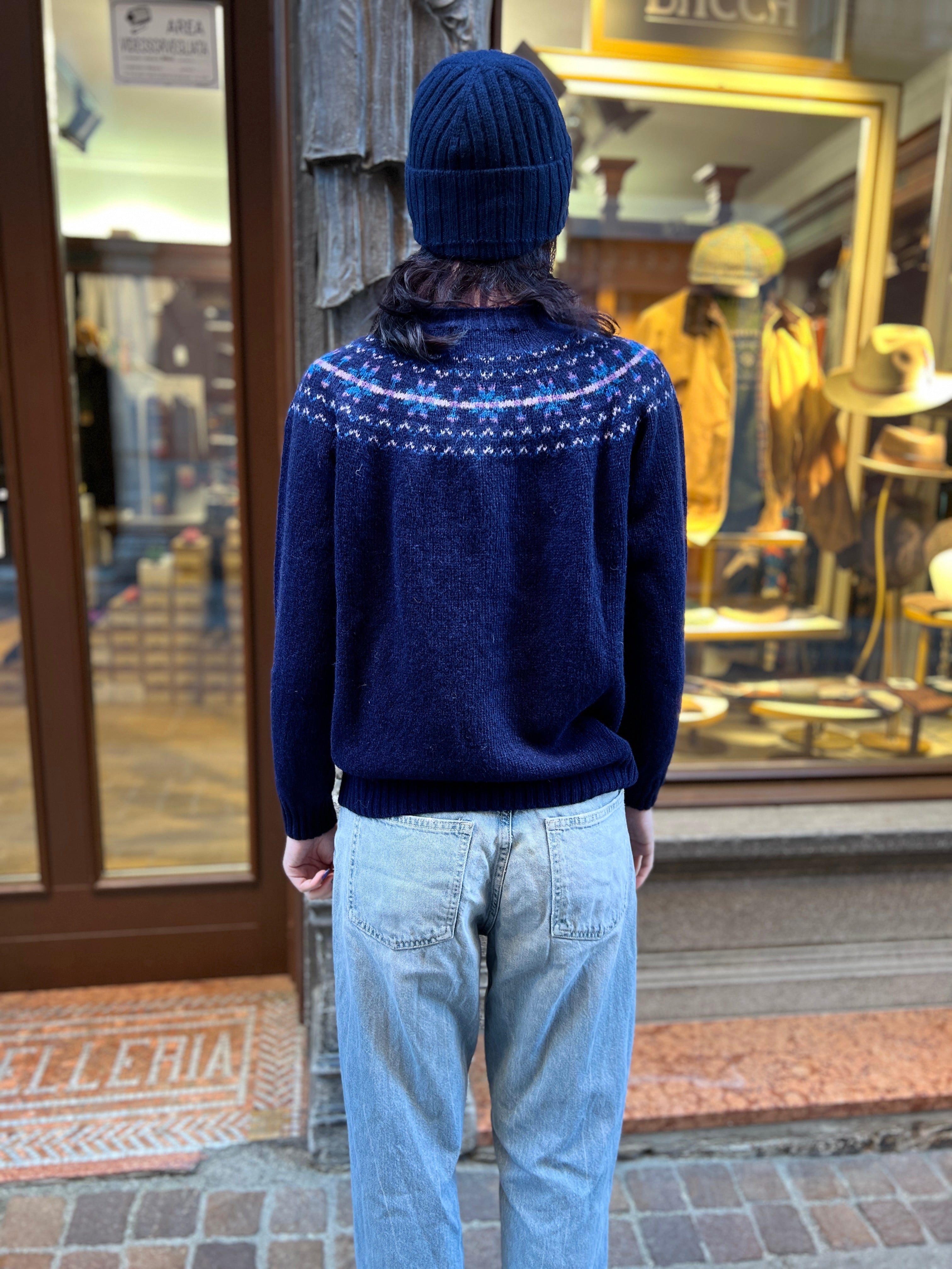 Maglione Donna In Maglia Di Lana Scozzese Fairisle Jumper - Cappelleria Bacca