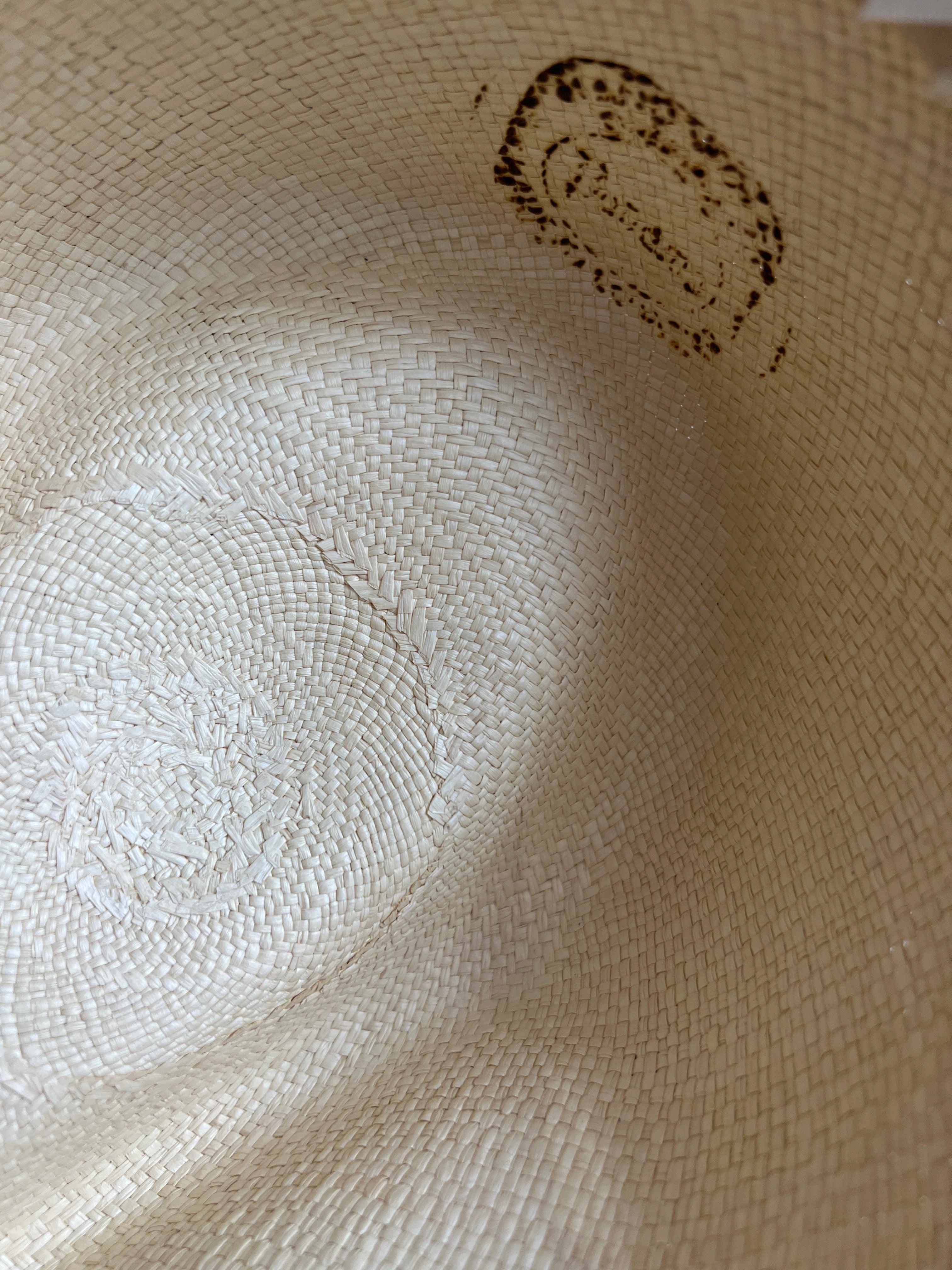 Cappello Panama Fine Originale Nastro Nero Diamond Crown - Cappelleria Bacca