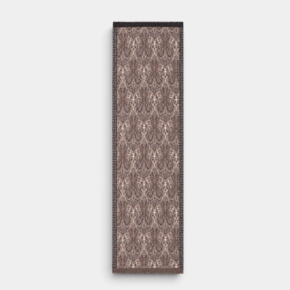 Sciarpa Uomo Invernale In Tessuto Sottile Di Pura Lana Disegno Cashmere 55x190 cm - Cappelleria Bacca