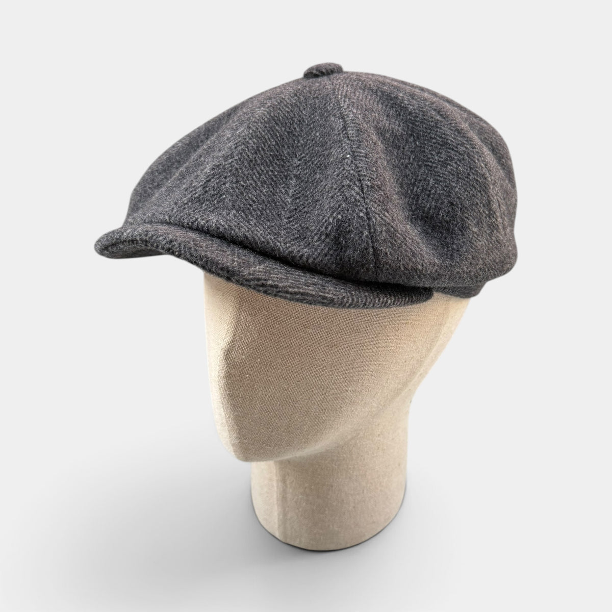 Coppola Irlandese In Tessuto 100% Cashmere Spinato Grigio -Alfonso D'Este - Cappelleria Bacca