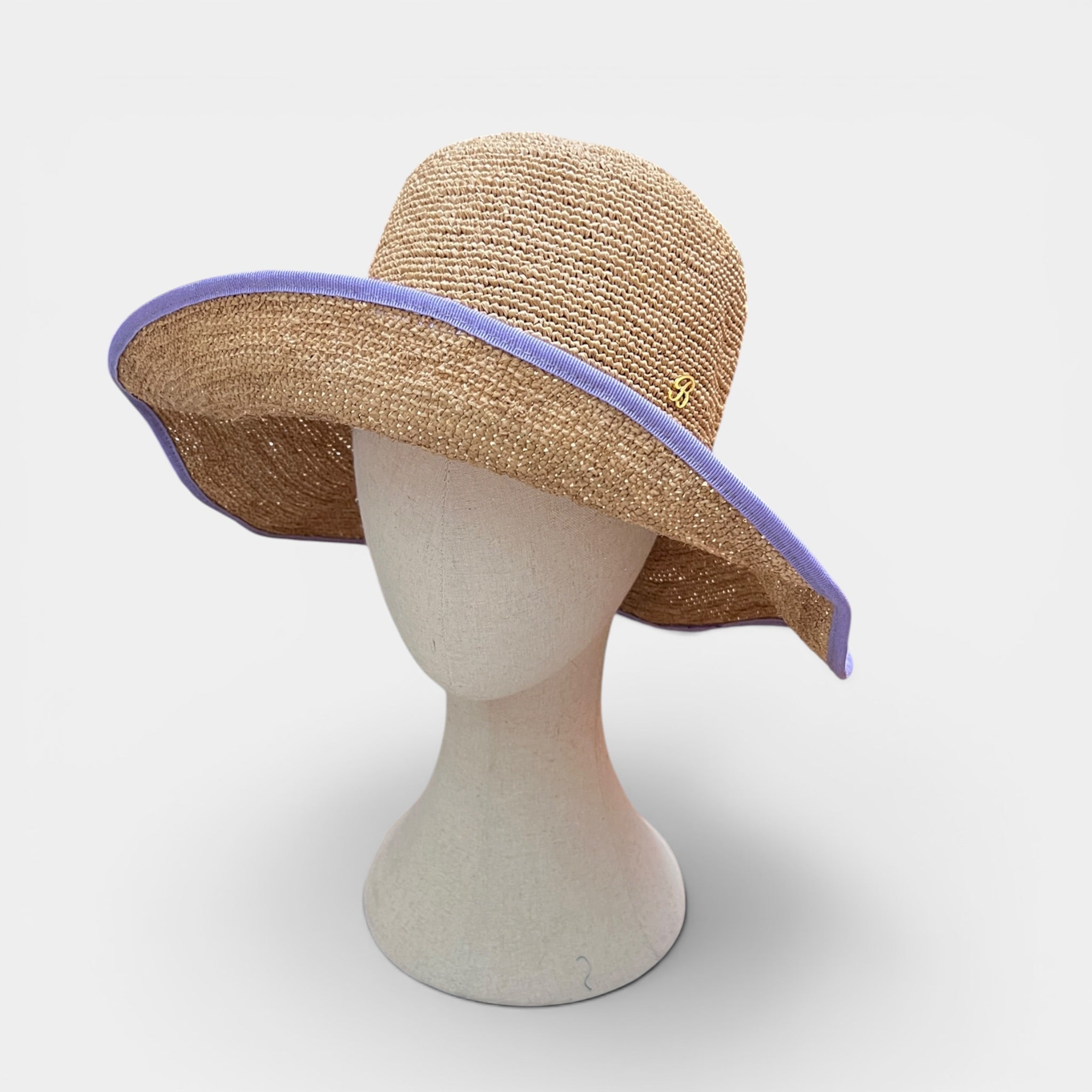 Cappello Estivo Da Donna In Paglia Crochet Pieghevole Bordo Color - Cappelleria Bacca