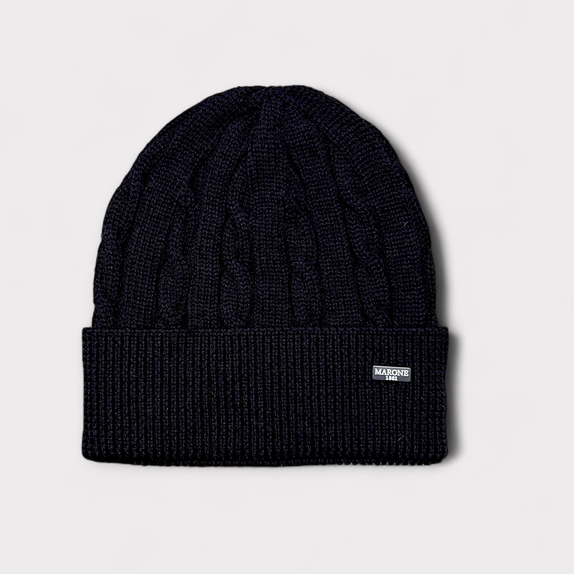 Berretto Unisex Con Risvolto In Pura Lana Merinos Treccia