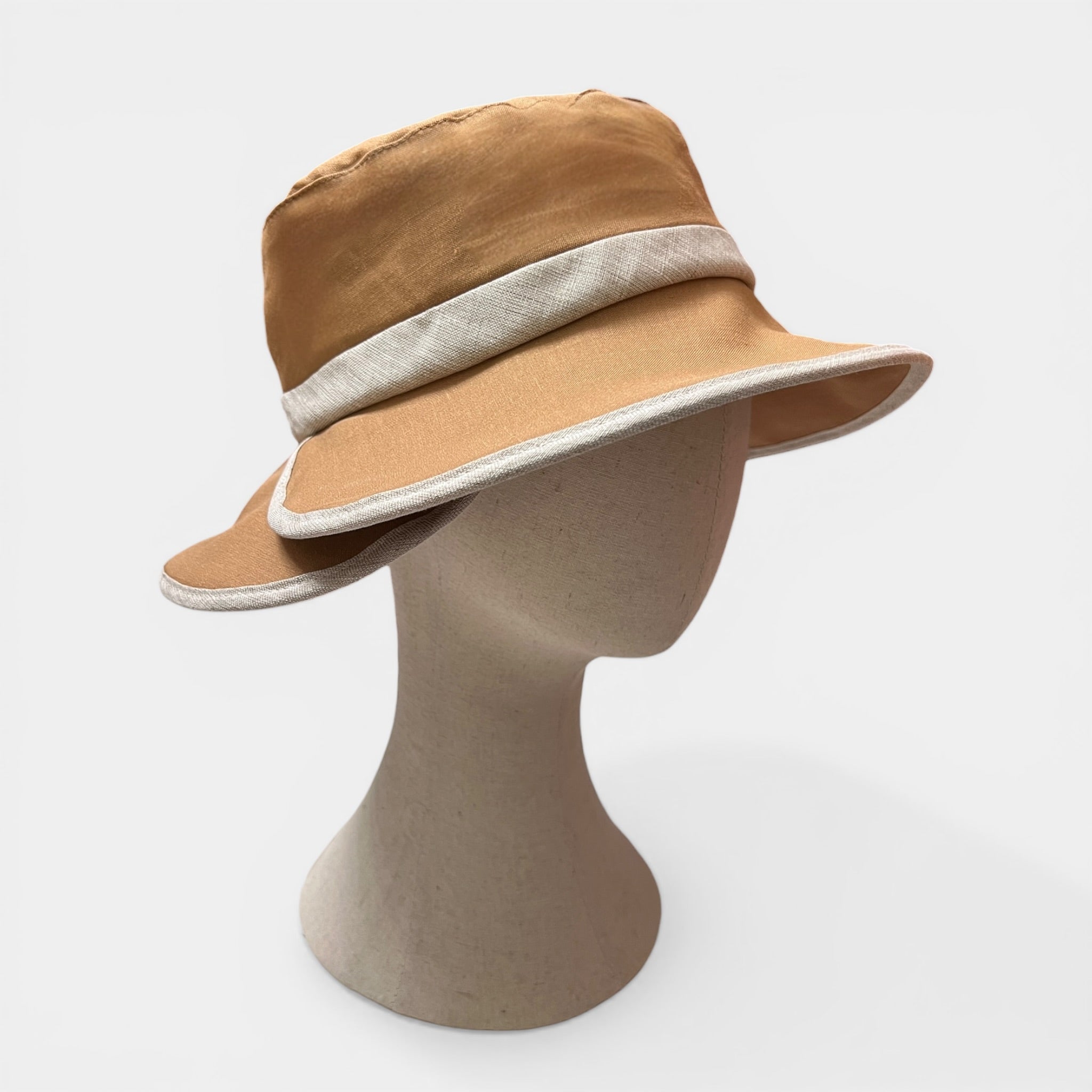 Cappello Estivo Da Donna In puro Lino Bordo Color - Cappelleria Bacca