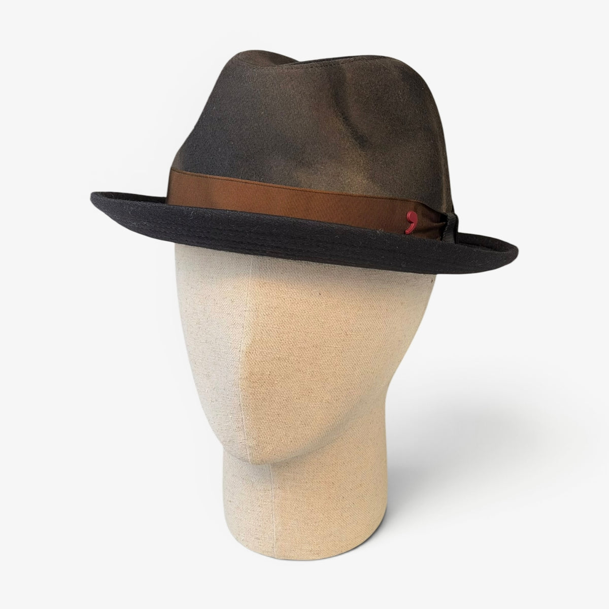 Cappello Trilby "J-Ax" In Tessuto Di Lana Nero Sfumato Alfonso D'Este