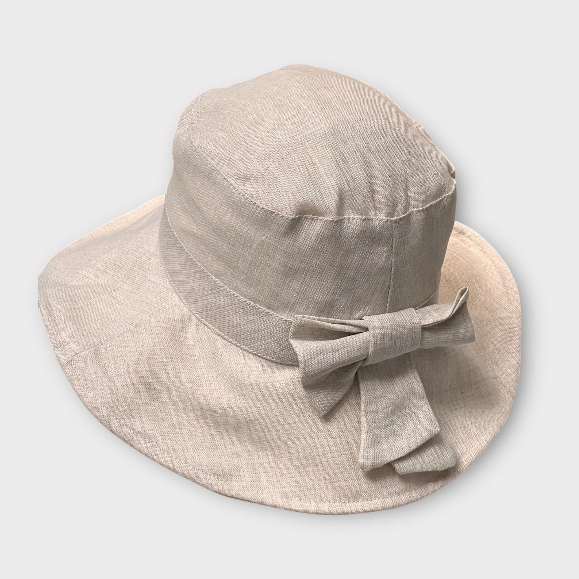 Cappello Donna Estivo in Lino Con Fiocco - Cappelleria Bacca