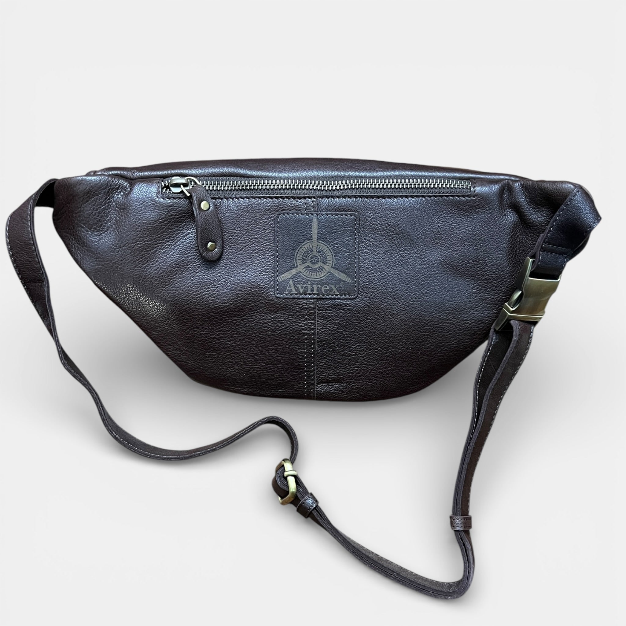 Marsupio in Pelle Marrone Avirex - Cappelleria Bacca