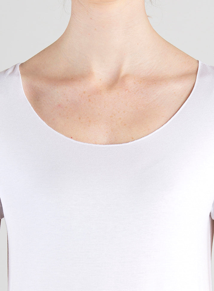 T-shirt Collo A Barchetta Maniche 3/4 Jersey Di Viscosa - Cappelleria Bacca