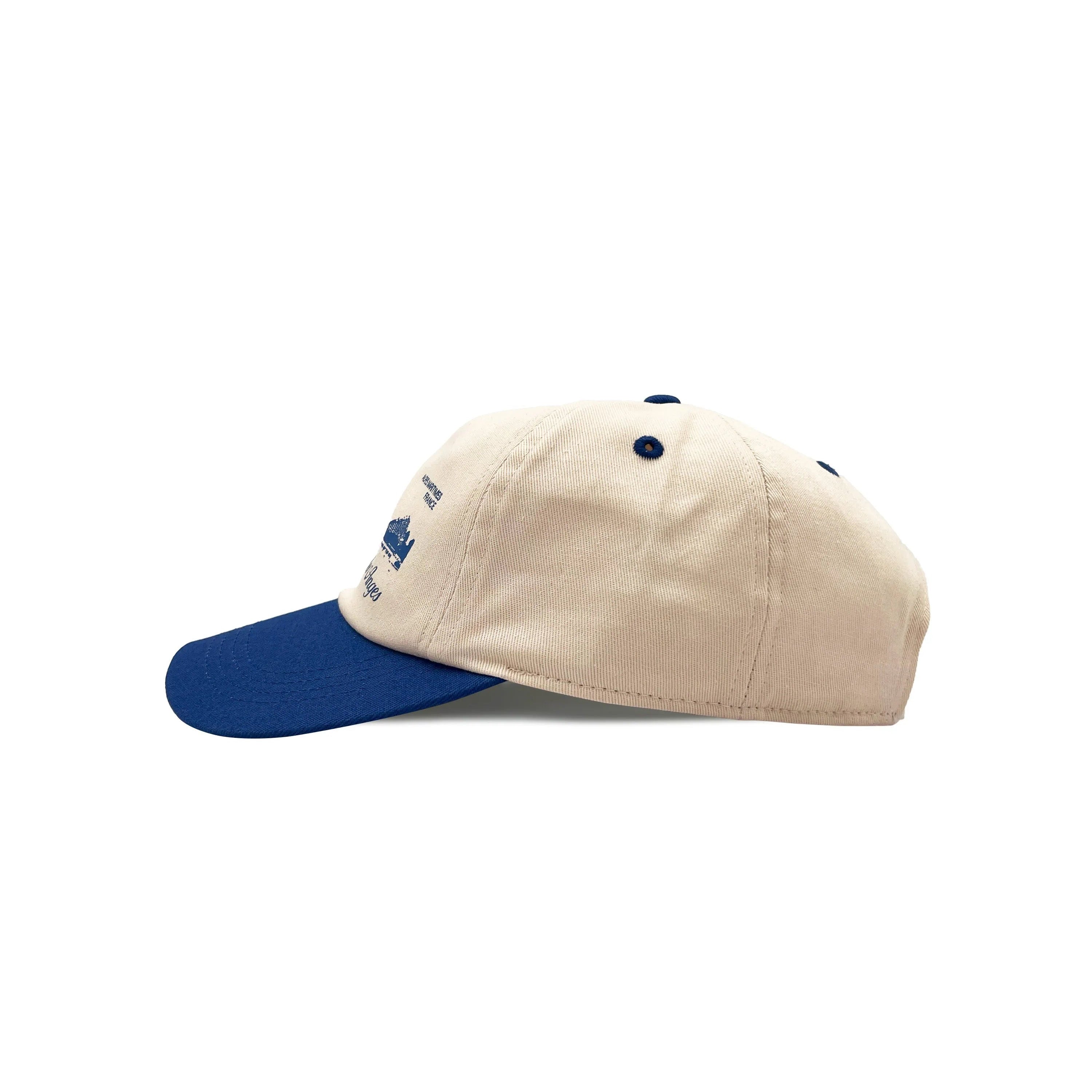 Cappellino Baseball In Cotone Bianco e Blu Con Stampa "Marina Baia Des Anges" - Visit