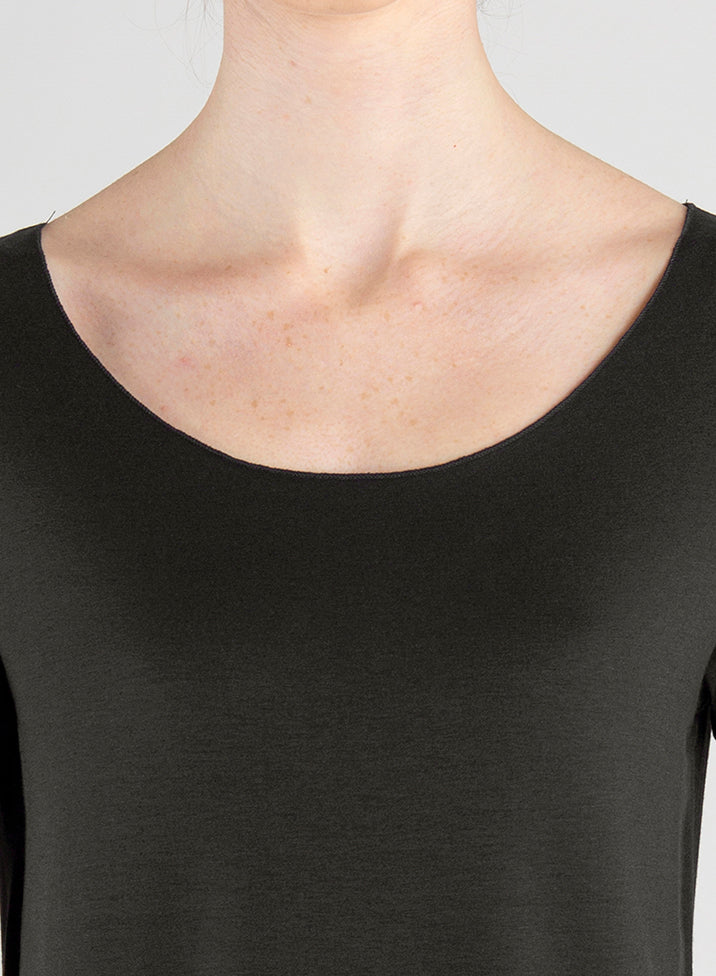 T-shirt Collo A Barchetta Maniche 3/4 Jersey Di Viscosa - Cappelleria Bacca