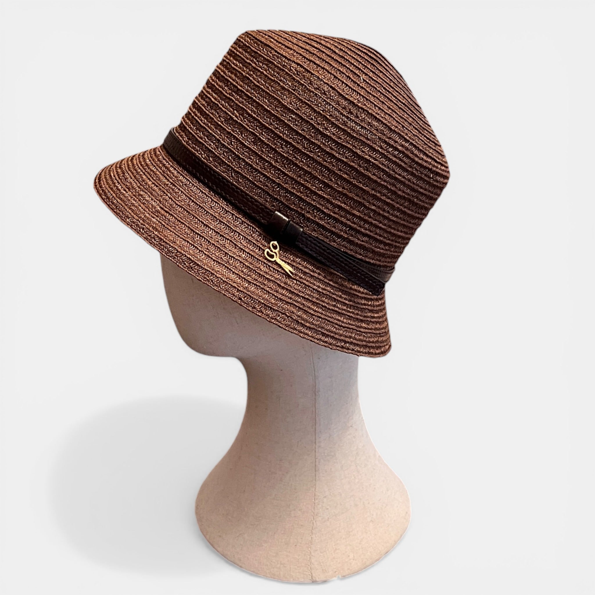 Cappello Bucket in Paglia Abaca Intrecciata Pieghevole - Cappelleria Bacca