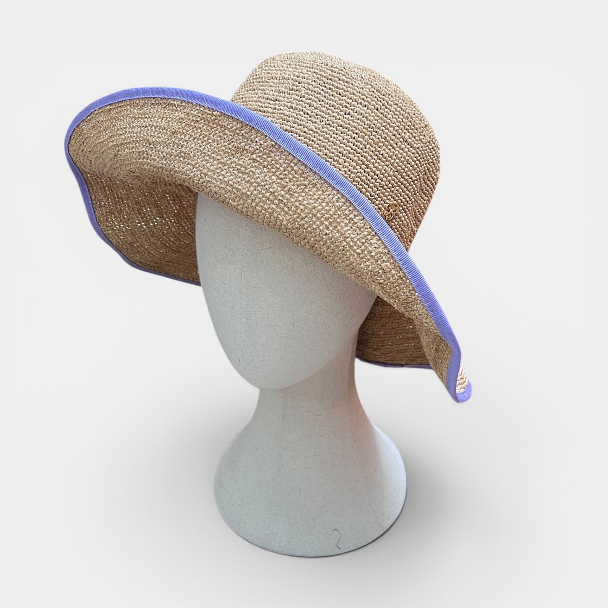 Cappello Estivo Da Donna In Paglia Crochet Pieghevole Bordo Color - Cappelleria Bacca
