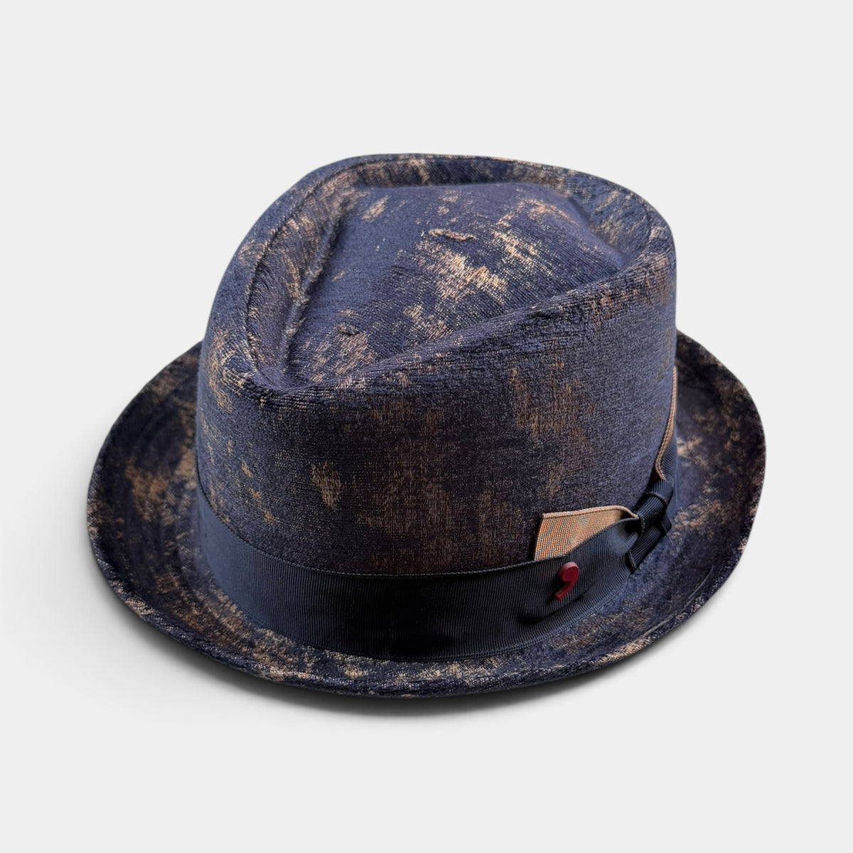 Cappello Pork Pie Diamante Blu e Oro - Alfonso D'Este - Cappelleria Bacca