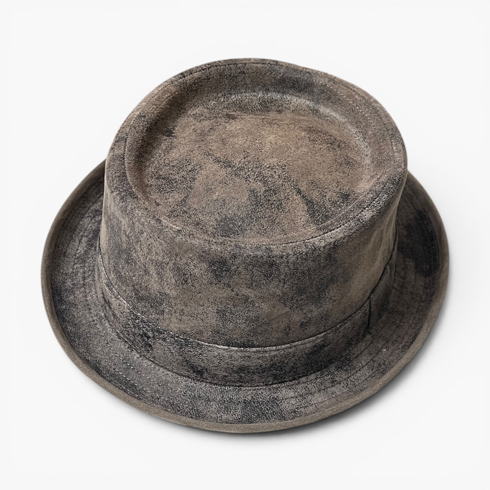 Cappello Pork Pie In Pelle Vintage - Cappelleria Bacca