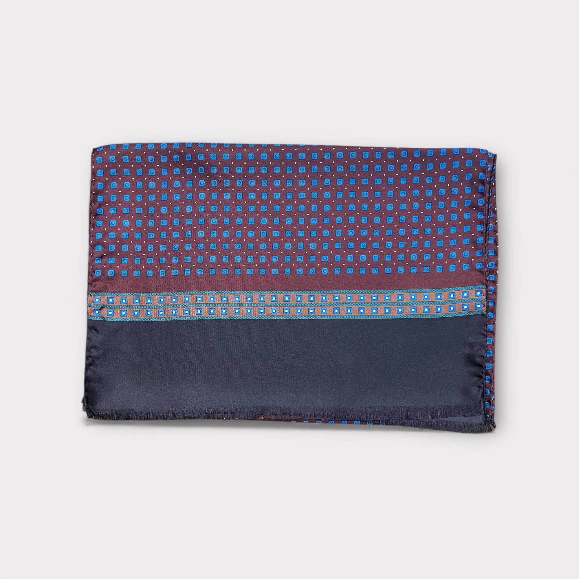 Sciarpa Uomo In Twill Di Pura Seta 33x180 Fantasia Rombi