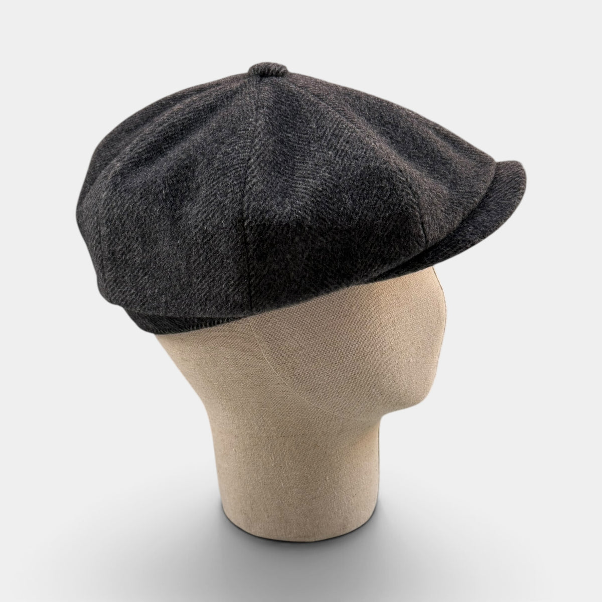 Coppola Irlandese In Tessuto 100% Cashmere Spinato Grigio -Alfonso D'Este - Cappelleria Bacca