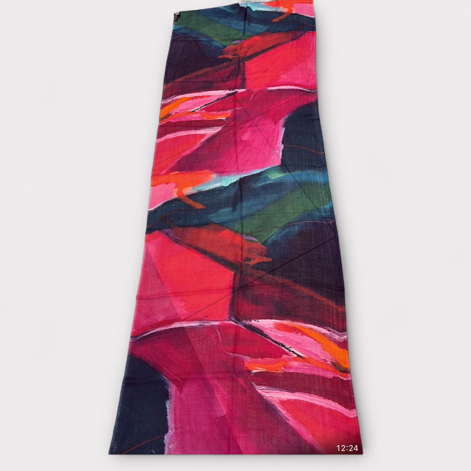 Sciarpa sottile in Pura Lana fantasia bordeaux