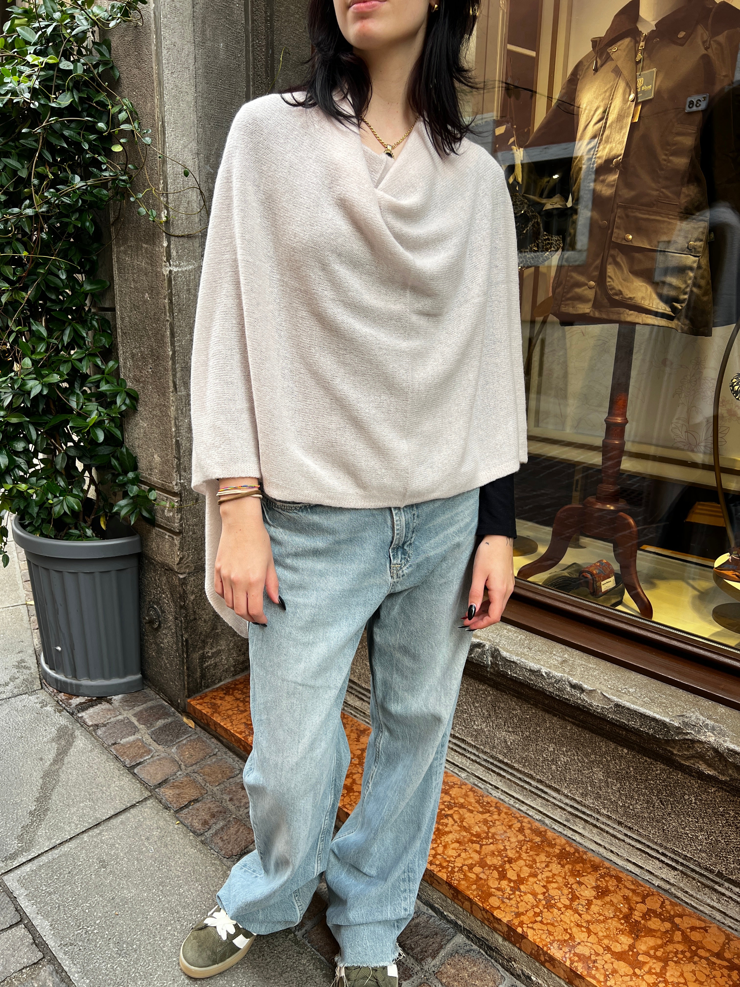 Mantella Poncho In Puro Cashmere - Cappelleria Bacca