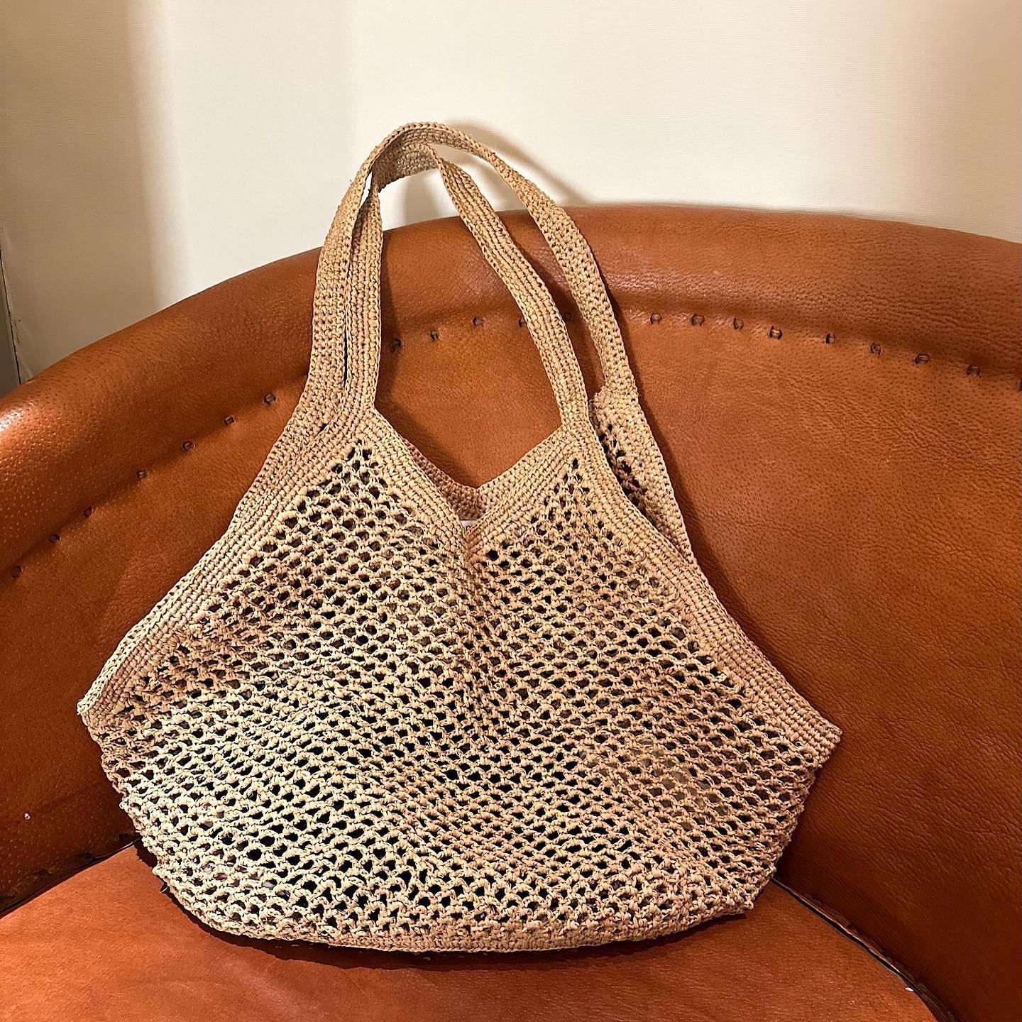 Shopping Bag in Raffia Crochet - Cappelleria Bacca