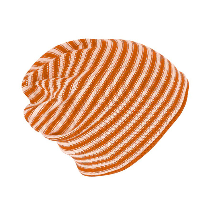 Berretto Beanie Cascante in Cotone Organico a Righe Unisex - Cappelleria Bacca