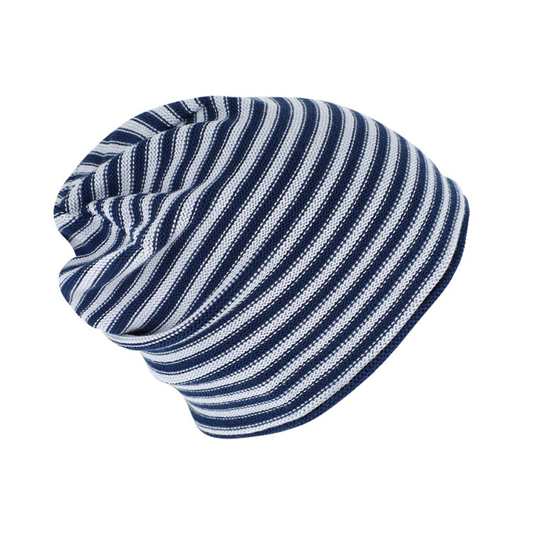 Berretto Beanie Cascante in Cotone Organico a Righe Unisex - Cappelleria Bacca
